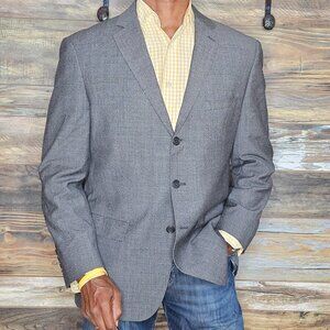 John Varvatos USA Luxe 100% Wool Gray Dual Vent Blazer Sport Jacket 44R